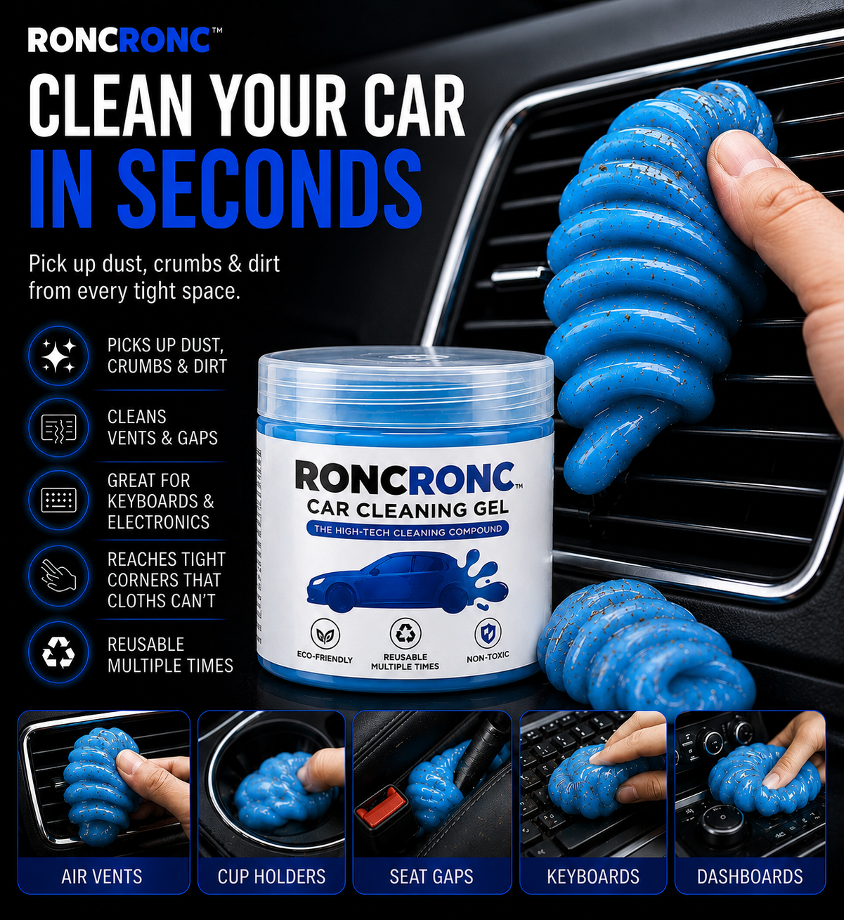 RONCRONC Car Cleaning Gel Putty